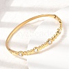 304 Stainless Steel Pave Clear Cubic Zirconia Heart Hinged Cuff Bangles for Women SA-CBAF851-03G-2