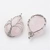 Natural Rose Quartz Pendants G-G949-02P-1