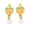 Alloy Enamel with Plastic Pearl Pendants FIND-G111-01MG-1