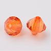 Faceted Bicone Transparent Acrylic Beads DBB6mm-97-2