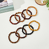 FIBLOOM 8Pcs 8 Colors Natural Sandalwood Round Beaded Stretch Bracelets Set for Men Women BJEW-FI0001-67-5