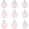 BENECREAT 24Pcs Natural Rose Quartz Charms G-BC0001-21A-1