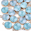 Electroplate Druzy Resin Pendants RESI-S366-02C-1