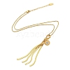 304 Stainless Steel Evil Eye & Chains Tassel Pendant Necklaces for Women NJEW-G101-01G-4