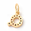 Brass Micro Pave Colorful Cubic Zirconia Charms ZIRC-F092-01-Q-2