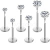 316L Surgical Stainless Steel Pave Clear Cubic Zirconia Flat Round Internally Threaded Labrets FS-WG7B90D-02-1