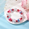 Resin & Acrylic Round Beaded Stretch Bracelets BJEW-JB101003-2