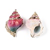 Spray Painted Natural Conch Shell Big Pendants SSHEL-N038-11B-2