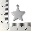 Non-Tarnish 304 Stainless Steel Pendants STAS-D025-04P-01-3