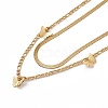 304 Stainless Steel Herringbone & Figaro Chains Double Layer Necklace with Butterfly Charms for Women NJEW-P269-13G-2