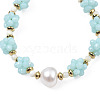 Natural Pearl & Glass Braided Slider Bracelet BJEW-N018-01C-3