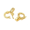 Brass Micro Pave Clear Cubic Zirconia Twister Clasps KK-H202-18G-2