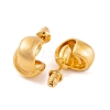 Cross Drawbench Brass Half Hoop Stud Earrings for Women EJEW-G391-11G-3