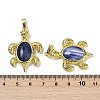 Natural Banded Agate(Dyed & Heated) & Brass Pendants KK-F887-01G-18-3