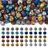 100Pcs 10 Colors Electroplated Natural Lava Rock Beads Strands G-PJ0001-03C-2
