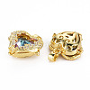 Rack Plating Brass Micro Pave Clear Cubic Zirconia Pendants X-KK-T060-10-RS-3