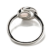 Natural Rose Quartz Adjustable Rings RJEW-K269-09P-06-3