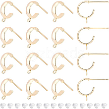 BENECREAT 16Pcs Brass Stud Earring Findings KK-BC0008-50