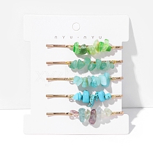 Natural & Synthetic Gemstone Chips Hair Bobby Pins for Women Girl PW-WG26667-05