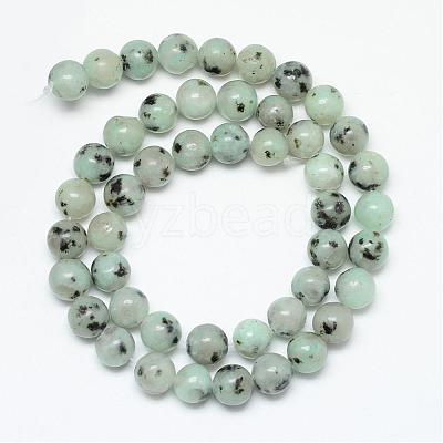 Natural Sesame Jasper/Kiwi Jasper Bead Strands G-R345-10mm-28-1