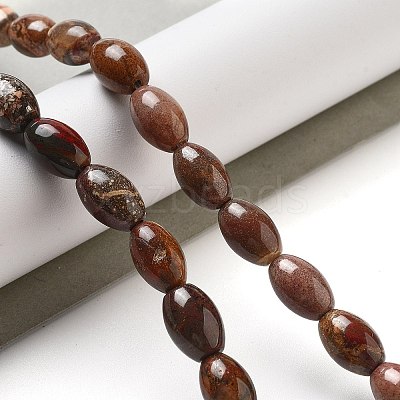 Natural Red Rainbow Jasper Beads Strands G-B106-B23-01-1