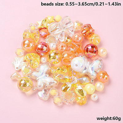 60G 2 Colors Acrylic Beads MACR-YW0003-36C-1