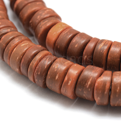 Dyed Natural Coconut Disc Bead Strands COCB-O003-07I-1