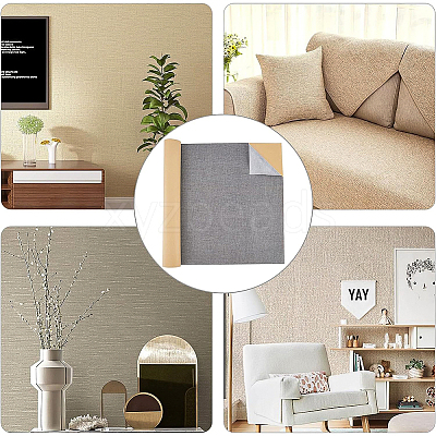 Self Adhesion Imitation Linen Wallpaper Peel AJEW-WH0270-16C-1