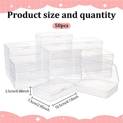 50Pcs PP Plastic Bead Containers with Hinged Lid CON-DR0001-09-1