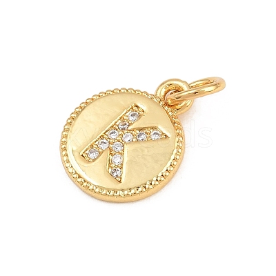Brass Micro Pave Clear Cubic Zirconia Charms CU-CBA56CE-12G-K-1