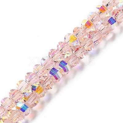 Transparent Electroplate Glass Beads Strands GLAA-Q099-H01-13-1