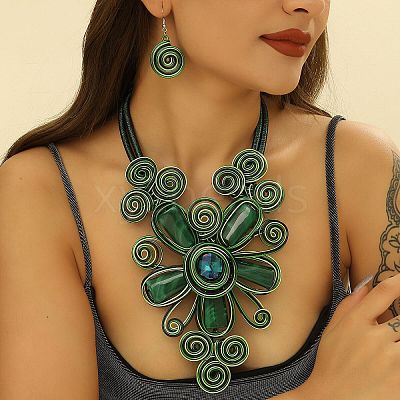 Alloy Aluminum and Acrylic Resin Jewelry Sets FS-WGFFF05-07-1