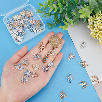 48Pcs 12 Style Alloy Pendants FIND-FH0003-73-1