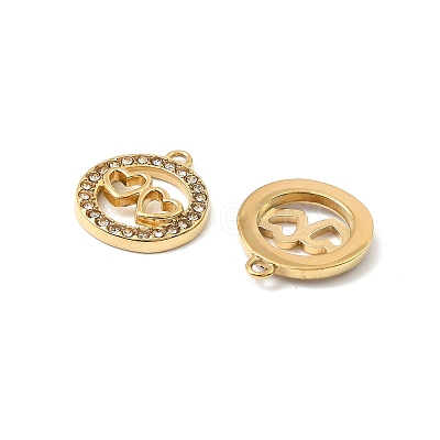 304 Stainless Steel with Crystal Rhinestone Charms STAS-G358-20G-1
