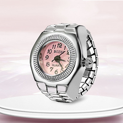 201 Stainless Steel Stretch Watchband Finger Ring Watches WACH-G018-03P-05-1