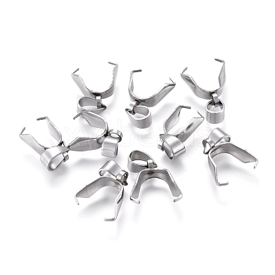 Tarnish Resistant 304 Stainless Steel Ice Pick Pinch Bails X-STAS-Q182-01-1
