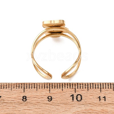 304 Stainless Steel with Enamel Cuff Rings for Women LS-RJEW-Z116-01G-03-1
