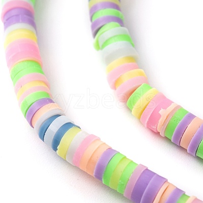 Handmade Polymer Clay Beads Strands CLAY-R089-4mm-T03C-1