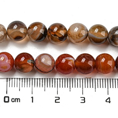 Natural Striped Agate/Banded Agate Strands G-Q842-8mm-M-1