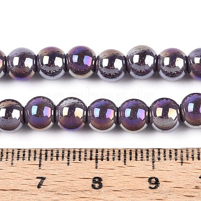 Electroplate Opaque Glass Beads Strands GLAA-T032-P6mm-AB15-1