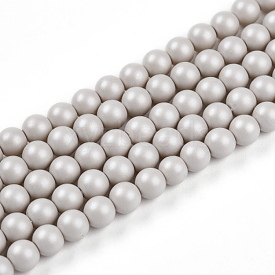 Baking Paint Pearlized Glass Pearl Bead Strands HY-N002-4mm-B05-1