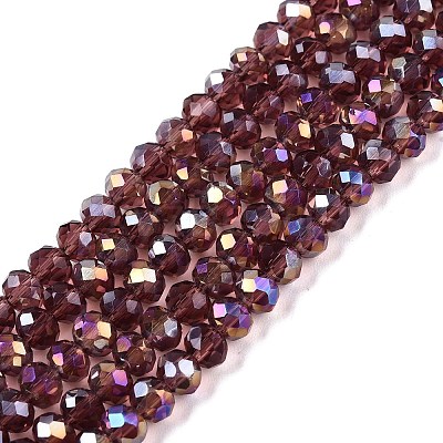 Electroplate Glass Beads Strands EGLA-A044-T4mm-B13-1