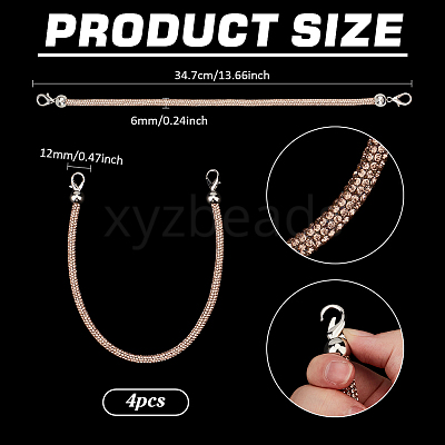 4Pcs Alloy Rhinestone Mobile Straps AJEW-PH0007-74A-1