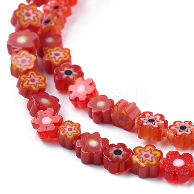 Handmade Millefiori Glass Bead Strands X-LAMP-J035-6mm-07-1