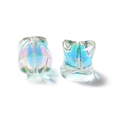 Two Tone UV Plating Rainbow Iridescent Acrylic Beads LS-TACR-D010-04E-1