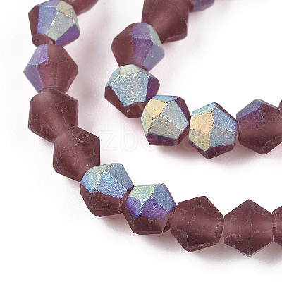 Imitate Austrian Crystal Bicone Frosted Glass Beads Strands EGLA-A039-T2mm-MB05-1