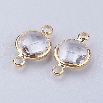 Golden Tone Brass Glass Links connectors GLAA-M004-B-24G-1