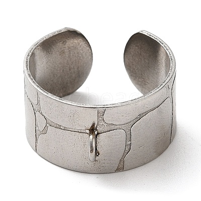 Non-Tarnish 304 Stainless Steel Open Cuff Ring Components STAS-C079-04P-1