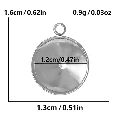 304 Stainless Steel Pendant Cabochon Settings PW-WG002AB-04-1