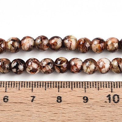 Baking Paint Glass Beads Strands DGLA-N003-6mm-B06-1